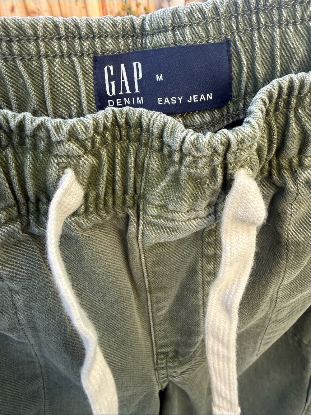 GAP Olive Green Drawstring Waist Easy Jeans - Picture 2 of 3